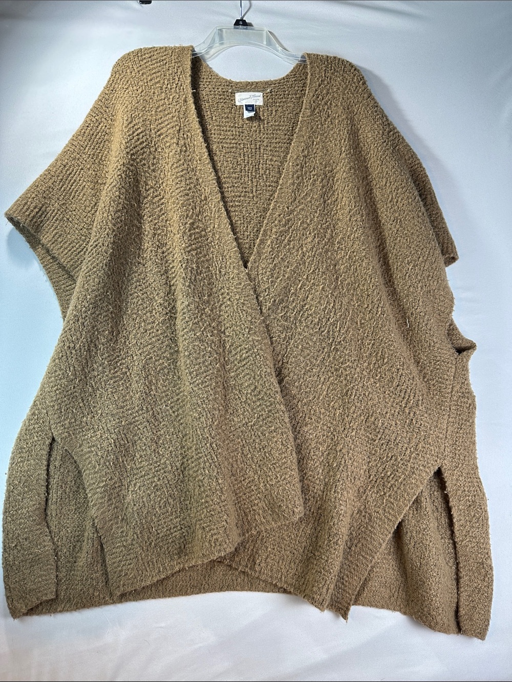 Universal Thread Open Front Cozy Poncho Sweater Camel Brown One Size Coverup